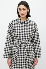 Max Mara Black & White Nylon Gingham Reversible Jacket