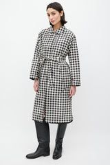 Max Mara Black & White Nylon Gingham Reversible Jacket