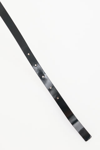 Max Mara Black Patent Leather Thin Belt