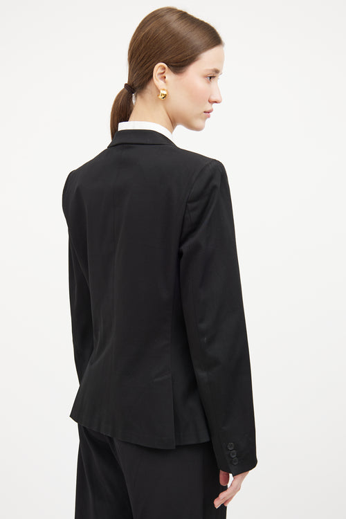 Black Panel Button Blazer