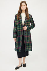 Max Mara Black Multi Colour Wool Coat
