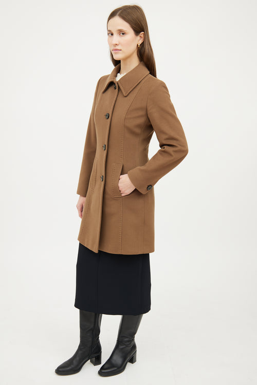 Max Mara Tan Wool Long Coat