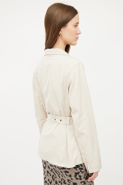 Max Mara Cream Zip Pocket Jacket