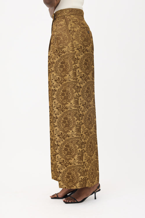 Max Mara Floral Jacquard Wide Leg Trouser