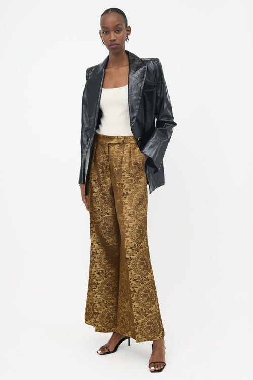Max Mara Floral Jacquard Wide Leg Trouser