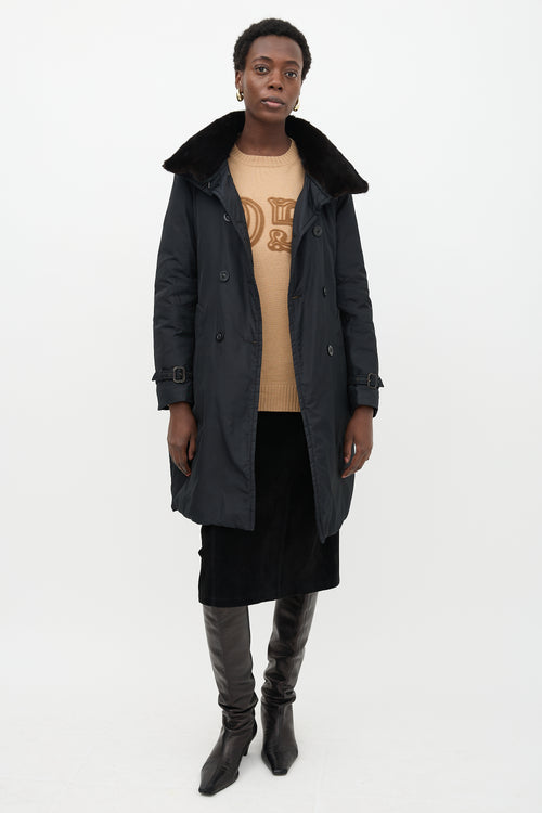 Max Mara Fur Collar Down Padded Coat