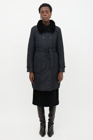 Max Mara Fur Collar Down Padded Coat