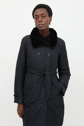 Max Mara Fur Collar Down Padded Coat
