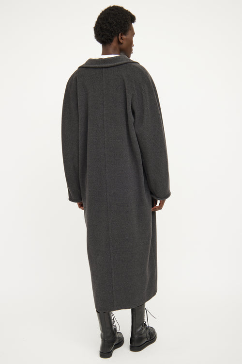 Max Mara Grey Wool Cashmere Long Coat