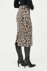Max Mara Grey & Black Print Wool Skirt
