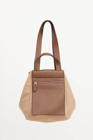 Max Mara Leather & Cashmere Anit Reversible Bag