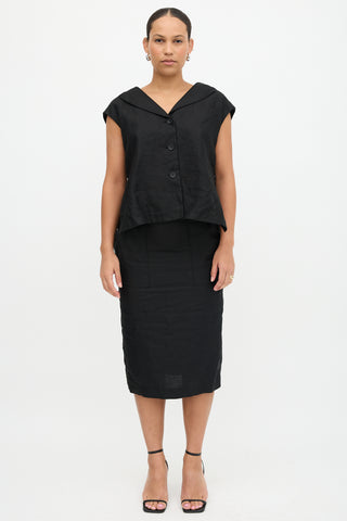Max Mara Linen Layered Dress
