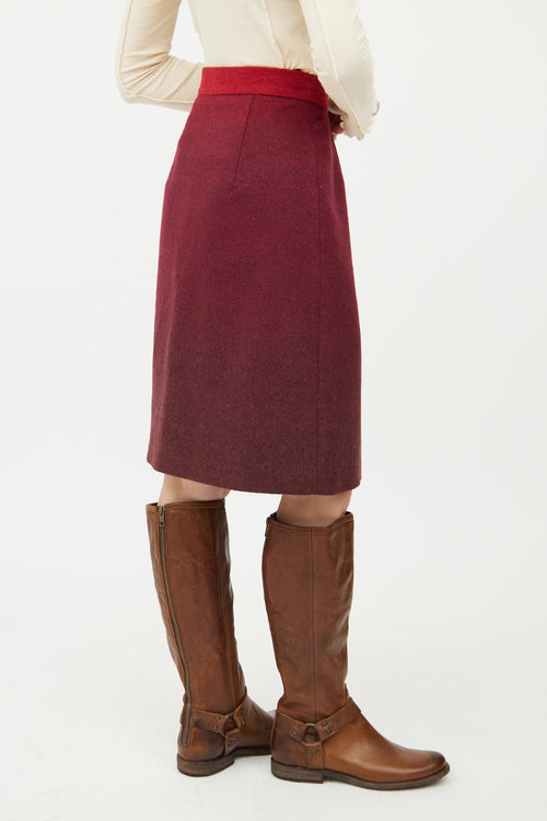 Max Mara Red Midi Pencil Skirt