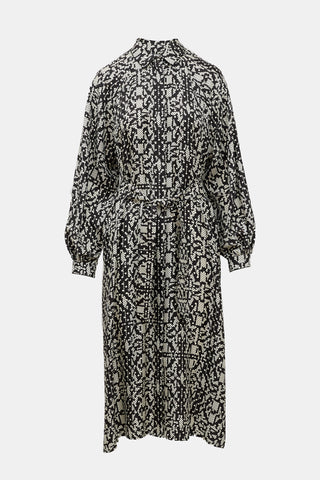 Max Mara Silk Printed Belted Dress