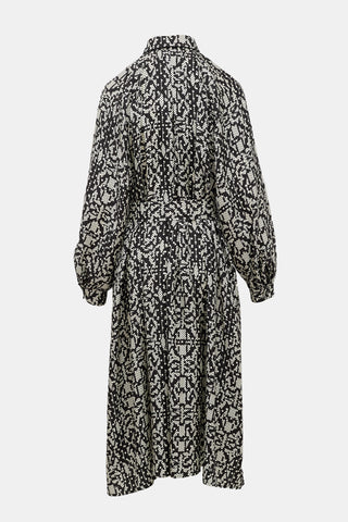 Max Mara Silk Printed Belted Dress