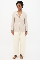 Max Mara Twill Flap Collar Blazer