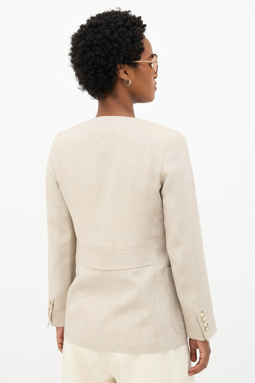 Max Mara Twill Flap Collar Blazer