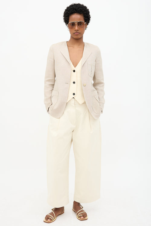 Max Mara Twill Flap Collar Blazer