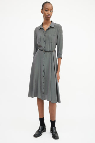 Max Mara Studio Black & White Polka Button Front Dress