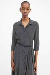 Max Mara Studio Black & White Polka Button Front Dress