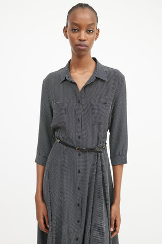 Max Mara Studio Black & White Polka Button Front Dress
