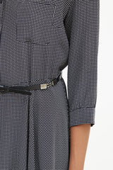 Max Mara Studio Black & White Polka Button Front Dress
