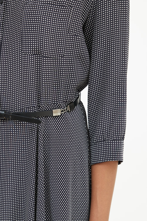 Max Mara Studio Black & White Polka Button Front Dress