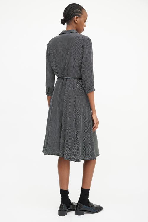 Max Mara Studio Black & White Polka Button Front Dress