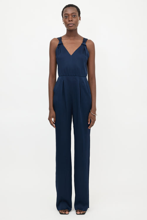 Max Mara Studio Satin Sleeveless Jumpsuit
