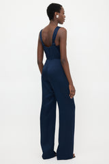 Max Mara Studio Satin Sleeveless Jumpsuit