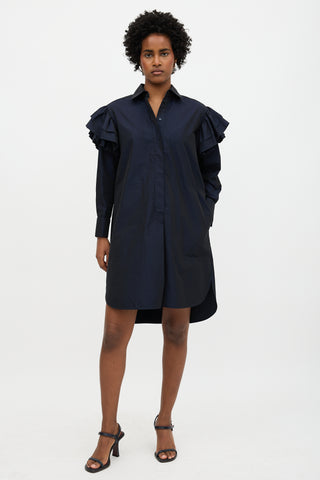 Max Mara Taffeta Ruffle Dress