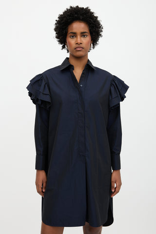 Max Mara Taffeta Ruffle Dress