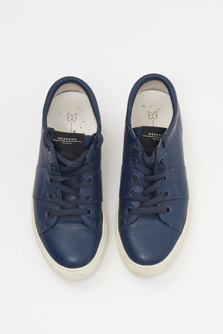 Max Mara Weekend Navy Leather Sneaker