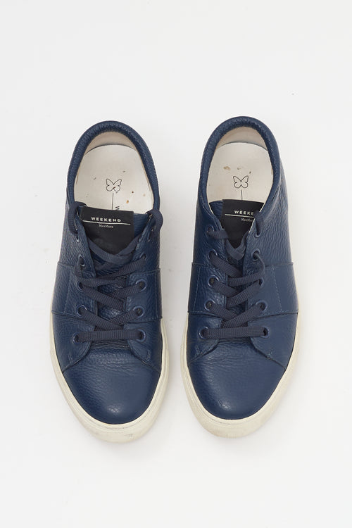 Max Mara Weekend Navy Leather Sneaker