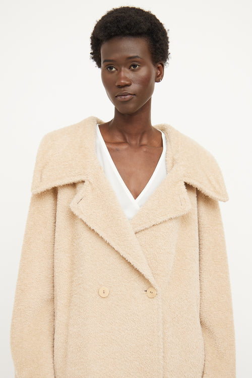 Max Mara Beige Wool Blend Mid Length Coat