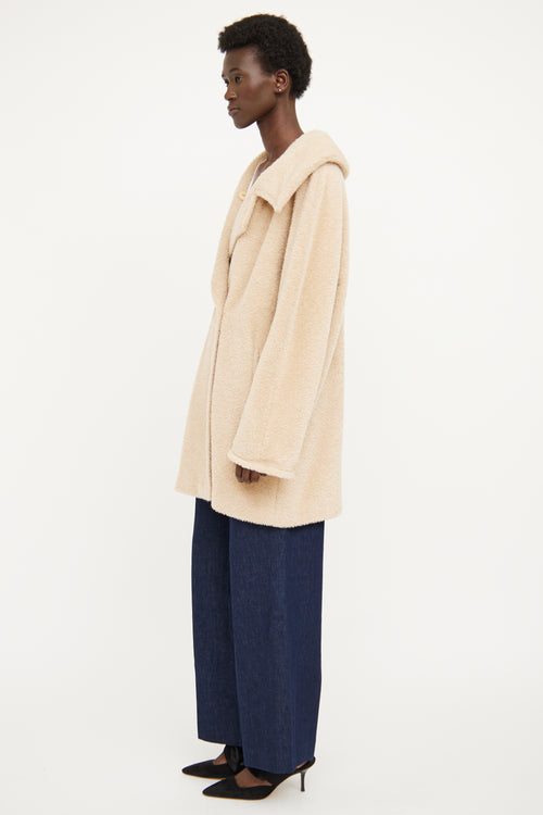 Max Mara Beige Wool Blend Mid Length Coat
