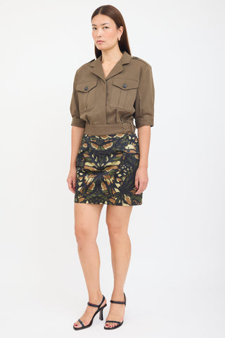 McQ Black & Multicolour Camo Skirt