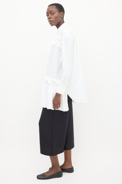 McQ White Asymmetric Ruffle Shirt