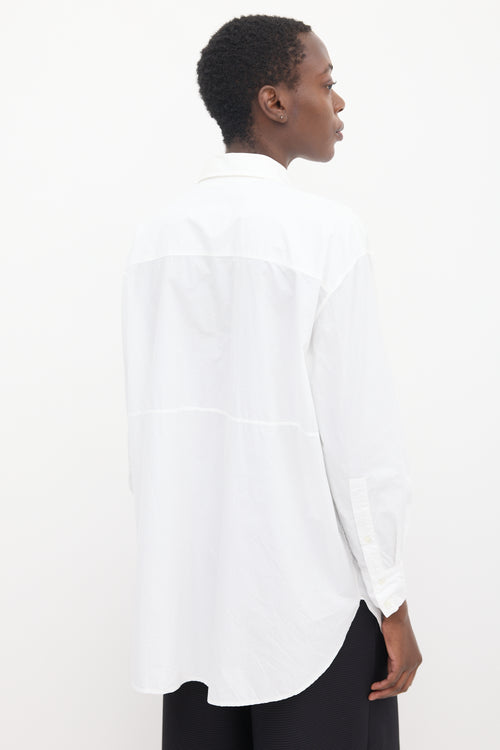 McQ White Asymmetric Ruffle Shirt