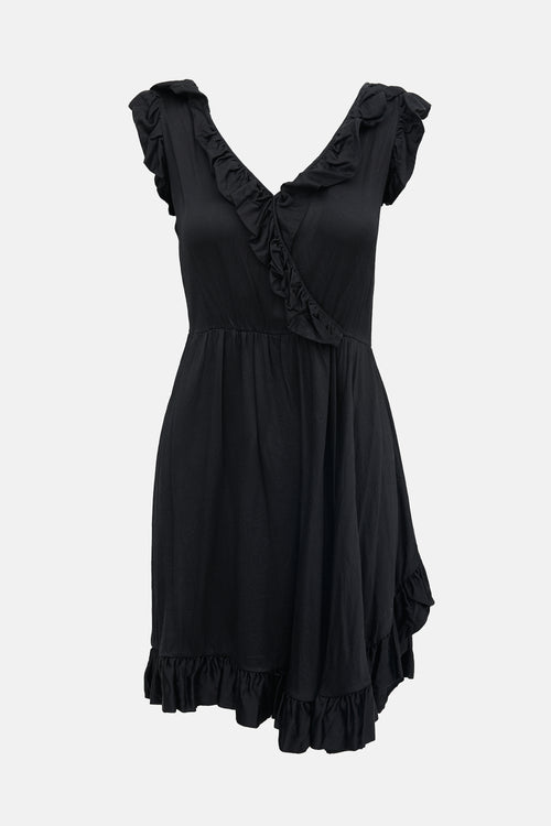 McQueen 2006 Crinkled Silk Satin Dress