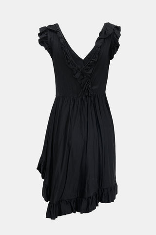 McQueen 2006 Crinkled Silk Satin Dress