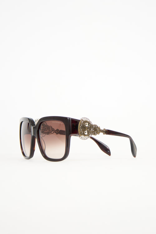 McQueen AM0060S Skull Square Sunglasses