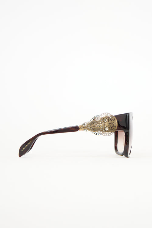 McQueen AM0060S Skull Square Sunglasses