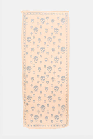 McQueen Silk Sheer Skull Scarf