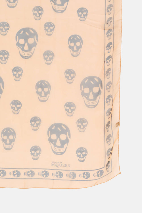 McQueen Silk Sheer Skull Scarf