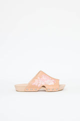 McQueen Floral Embroidered Clogs