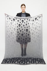 Alexander McQueen White & Black Obre Scarf