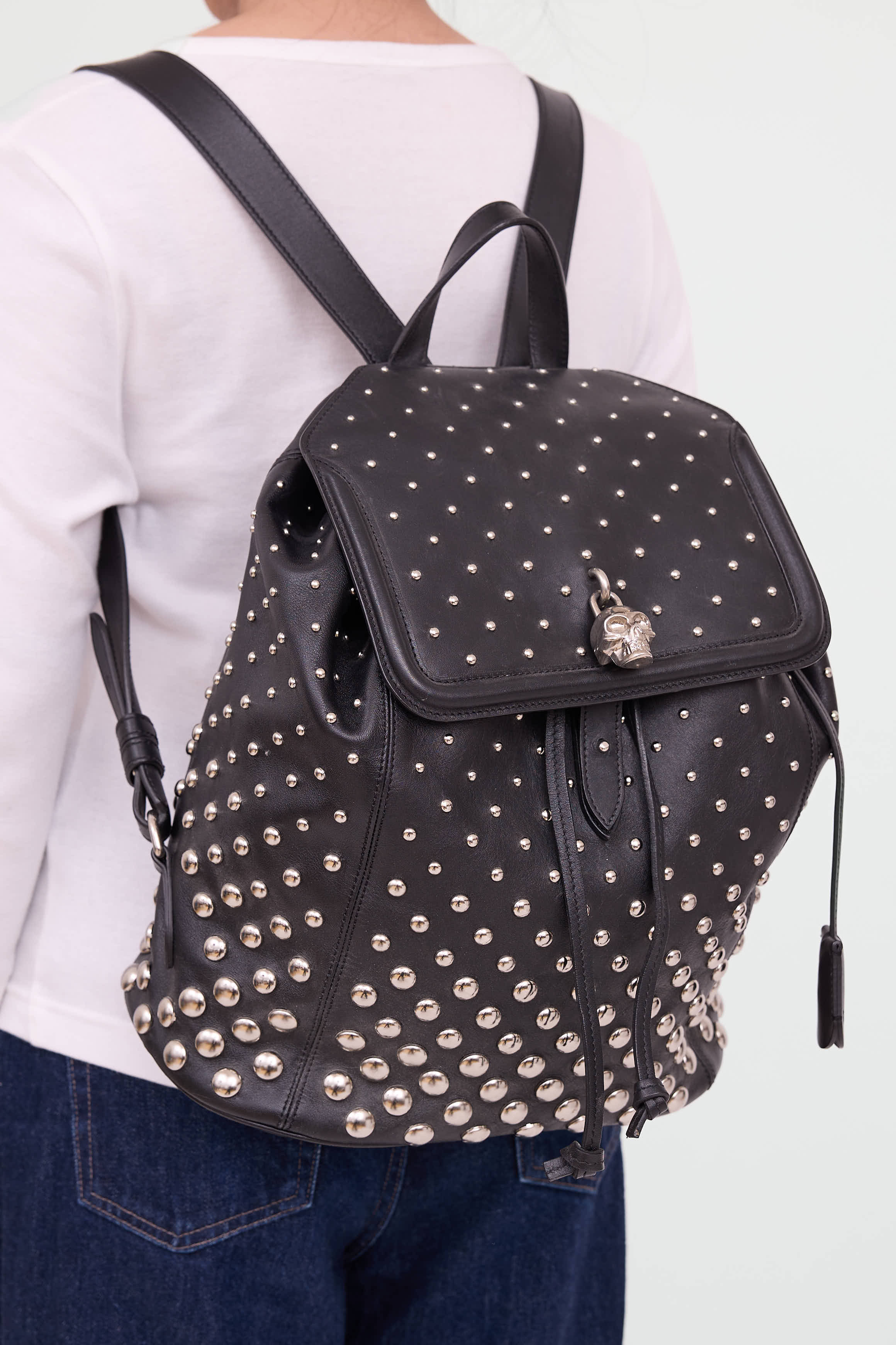 alexander mcqueen studded leather backpack McQueen // Leather Studded Skull Backpack – VSP Consignment
