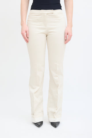 Alexander McQueen Cream Double Cuffed Trouser