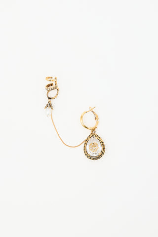 McQueen Crystal Drop Cuff Earring
